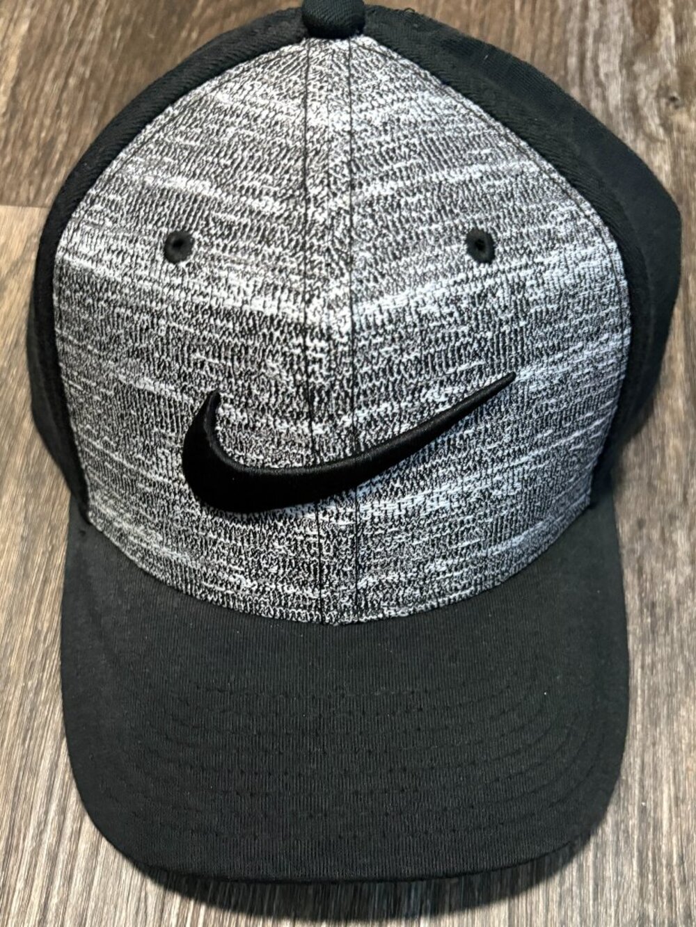 Men's Nike Classic 99 Dri  Fit Fitted Hat Black Gray Nike Check  sz Sm/Med S/M
